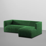 Rowan RHS 4 Seater L Shape Sofa Set for Living Room (Green Fabric) Premium Fabric Sofa