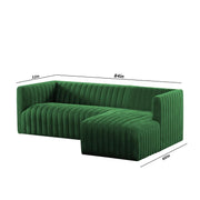 Rowan RHS 4 Seater L Shape Sofa Set for Living Room (Green Fabric) Premium Fabric Sofa