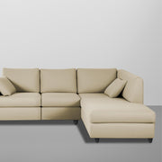 Dorian RHS 4 Seater L Shape Sofa Set for Living Room (Cream Fabric) Premium Fabric Sofa
