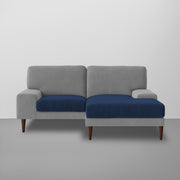 Latieo RHS 2 Seater Lounger L Shape Sofa Set for Living Room (Blue Grey) Premium Fabric Sofa