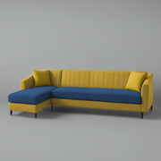 Neyami LHS 6 Seater L Shape Sofa Set for Living Room (Blue Yellow) Premium Fabric Sofa Set