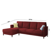 Swaloni LHS 6 Seater L Shape Sofa Set for Living Room (Maroon) Premium Fabric Sofa