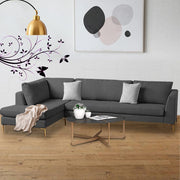 Romeio LHS 6 Seater L Shape Sofa Set for Living Room (Cream Fabric)