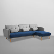 Gamora RHS 4 Seater L Shape Sofa Set for Living Room (Blue Grey) Premium Fabric Sofa