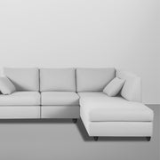 Dorian RHS 4 Seater L Shape Sofa Set for Living Room (Grey Fabric) Premium Fabric Sofa