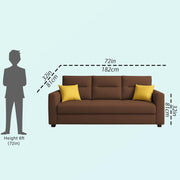Evona 3 Seater Sofa Set for Living Room (Brown Colour Fabric) Premium Fabric Sofa