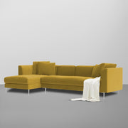Vesco LHS 6 Seater L Shape Sofa Set for Living Room (Yellow) Premium Fabric Sofa