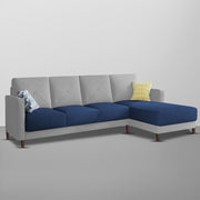 Swaloni RHS 6 Seater L Shape Sofa Set for Living Room (Blue Grey) Premium Fabric Sofa
