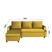 Asper LHS 4 Seater L Shape Sofa Set for Living Room (Yellow Fabric) Premium Fabric Sofa