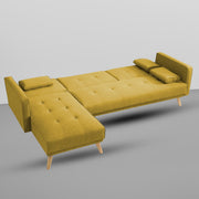 Convertible Futon RHS 4 Seater Sofa Cum Bed with Adjustable Backrest Sofa for Living Room (Blue Grey Colour) Premium Fabric Sofa