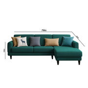 Aria RHS 4 Seater L Shape Sofa Set for Living Room (Pine) Premium Fabric Sofa Set