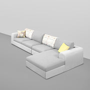 Badger LHS 6 Seater L Shape Sofa Set for Living Room (Black Fabric) Premium Fabric Sofa