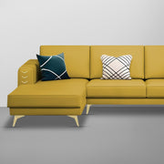 Falco LHS 4 Seater L Shape Sofa Set for Living Room (Yellow Fabric) Premium Fabric Sofa