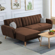 Rino LHS 4 Seater L Shape Sofa Set for Living Room (Brown Fabric)