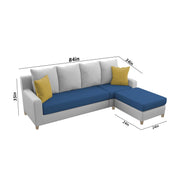Jester 4 Seater Sofa Set with Center Table for Living Room (Blue Colour) Premium Fabric Sofa