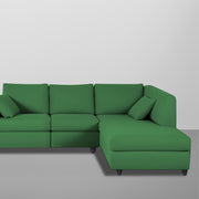 Dorian RHS 4 Seater L Shape Sofa Set for Living Room (Green Fabric) Premium Fabric Sofa