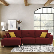 Antonio LHS 4 Seater L Shape Sofa Set for Living Room (Maroon Premium Fabric)