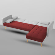 Convertible Futon RHS 4 Seater Sofa Cum Bed with Adjustable Backrest Sofa for Living Room (Blue Grey Colour) Premium Fabric Sofa