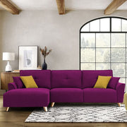 Antonio LHS 4 Seater L Shape Sofa Set for Living Room (Purple Premium Fabric)