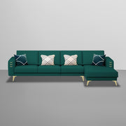 Falco RHS 6 Seater L Shape Sofa Set for Living Room (Pine Fabric) Premium Fabric Sofa