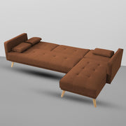 Convertible Futon RHS 4 Seater Sofa Cum Bed with Adjustable Backrest Sofa for Living Room (Blue Grey Colour) Premium Fabric Sofa