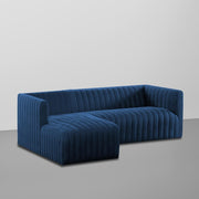 Rowan LHS 4 Seater L Shape Sofa Set for Living Room (Blue Fabric) Premium Fabric Sofa