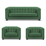 Casaliving Sinclair 3+1+1 Seater Sofa Set for Living Room (Blue Black Colour) Premium Fabric Sofa