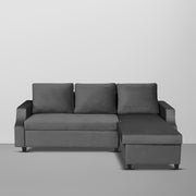 Asper RHS 4 Seater L Shape Sofa Set for Living Room (Blue Fabric) Premium Fabric Sofa