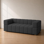 Casaliving Royce Modern Velvet Fabric Sofa, Tufted Design Upholstered 3 Seater Sofa Set for Living Room, Premium Velvet Fabric Sofa (Black)