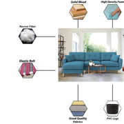 Lizel LHS 4 Seater L Shape Sofa Set for Living Room (Turquise Fabric) Premium Velvet Fabric Sofa