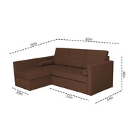 Megan LHS 4 Seater L Shaped Sofa Cum Bed for Living Room (Brown Fabric) Premium Fabric Sofa