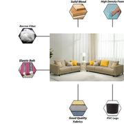 Minta 3+2 Seater Sofa Set for Living Room (Black Colour Fabric) Premium Fabric Sofa