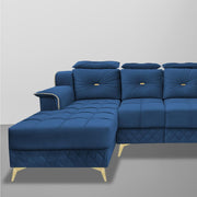 Casaliving Snowy LHS 6 Seater L Shape Sofa Set for Living Room (Blue Colour) Premium Fabric Sofa