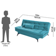 Danny 3 Seater Sofa Cum Bed for Living Room Premium Fabric Sofa for Living Room (Black Colour Premium Fabric)