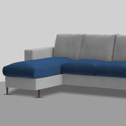 Charmi LHS 6 Seater L Shape Sofa Set for Living Room (Blue Grey Fabric) Premium Fabric Sofa