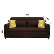 Garnet 3 Seater Sofa Set for Living Room (Brown) Premium Fabric