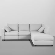 Dorian RHS 4 Seater L Shape Sofa Set for Living Room (Grey Fabric) Premium Fabric Sofa