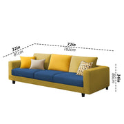 Minta 3 Seater Sofa Set for Living Room (Blue Yellow Colour Fabric) Premium Fabric Sofa