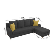 Jester 4 Seater Sofa Set with Center Table for Living Room (Black Colour) Premium Fabric Sofa