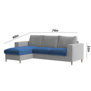 Charmi LHS 4 Seater L Shape Sofa Set for Living Room (Blue Grey Fabric) Premium Fabric Sofa