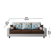 Rolando 3 Seater Sofa Set for Living Room (Brown Grey Colour) Premium Fabric Sofa Set