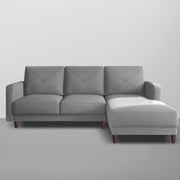 Swaloni RHS 4 Seater L Shape Sofa Set for Living Room (Grey) Premium Fabric Sofa