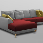Viva LHS 6 Seater L Shape Sofa Set for Living Room (Green Grey) Premium Fabric Sofa