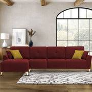 Antonio LHS 6 Seater L Shape Sofa Set for Living Room (Maroon Premium Fabric)