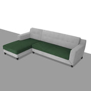 Fracher LHS 4 Seater L Shape Sofa Set for Living Room (Green Grey Fabric) Premium Fabric Sofa