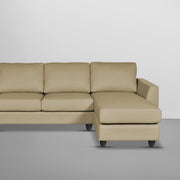 Danver RHS 4 Seater L Shape Sofa Set for Living Room (Cream Fabric) Premium Fabric Sofa