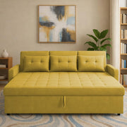 Treshta 3 Seater Pull-Out Premium Fabric Sofa Cum Bed Sofa Set for Living Room (Black Fabric Color) Premium Fabric Sofa Set for Living Room Sofa Cum Bed