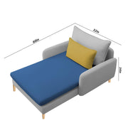 Vive 1 Seater Lounge Sofa for Living Room (Blue Grey Colour) Premium Fabric Sofa