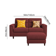 Casaliving Nancy 2 Seater with Ottoman Sofa Set for Living Room (Black Colour) Premium Fabric Sofa Set