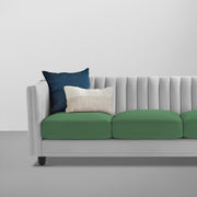Martine 3 Seater Sofa Set for Living Room (Green Grey Fabric) | Premium Fabric Sofa
